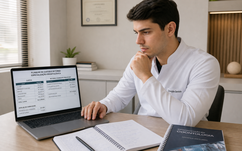 Especialização em odontologia vale a pena financeiramente? O ROI real de implantodontia, ortodontia e harmonização orofacial
